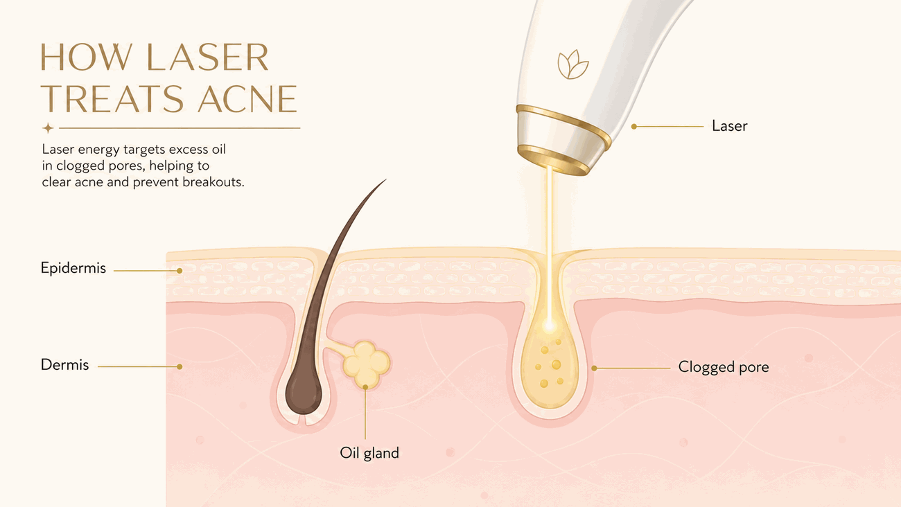 How Le Miracle treats Acne in Ottawa, explainer diagram