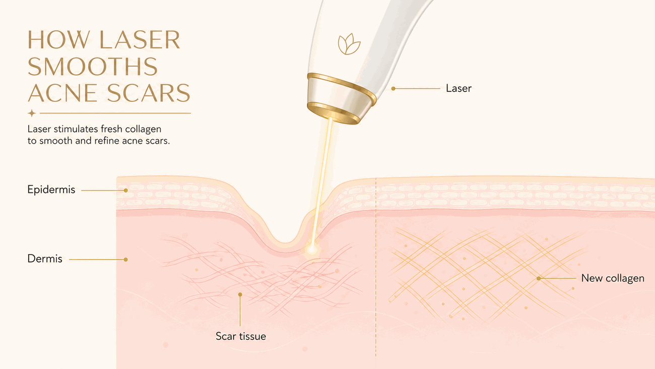 How Le Miracle treats Acne Scars in Ottawa, explainer diagram