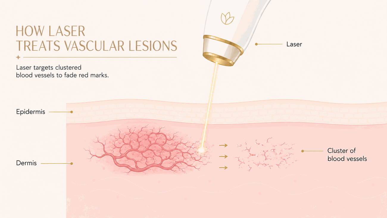 How Le Miracle treats Hemangioma and Vascular Lesions in Ottawa, explainer diagram