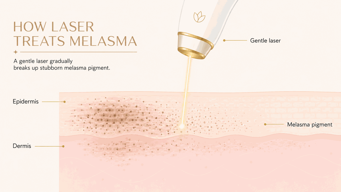 How Le Miracle treats Melasma in Ottawa, explainer diagram
