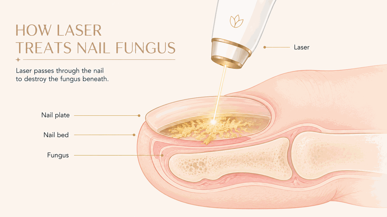 How Le Miracle treats Nail Fungus in Ottawa, explainer diagram