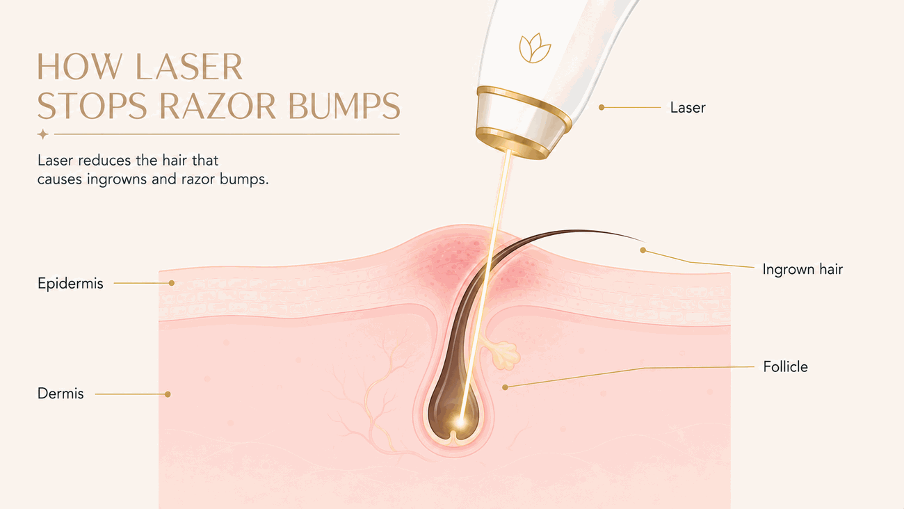 How Le Miracle treats Razor Bumps and PFB in Ottawa, explainer diagram