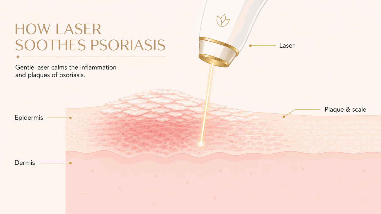 How Le Miracle treats Psoriasis in Ottawa, explainer diagram