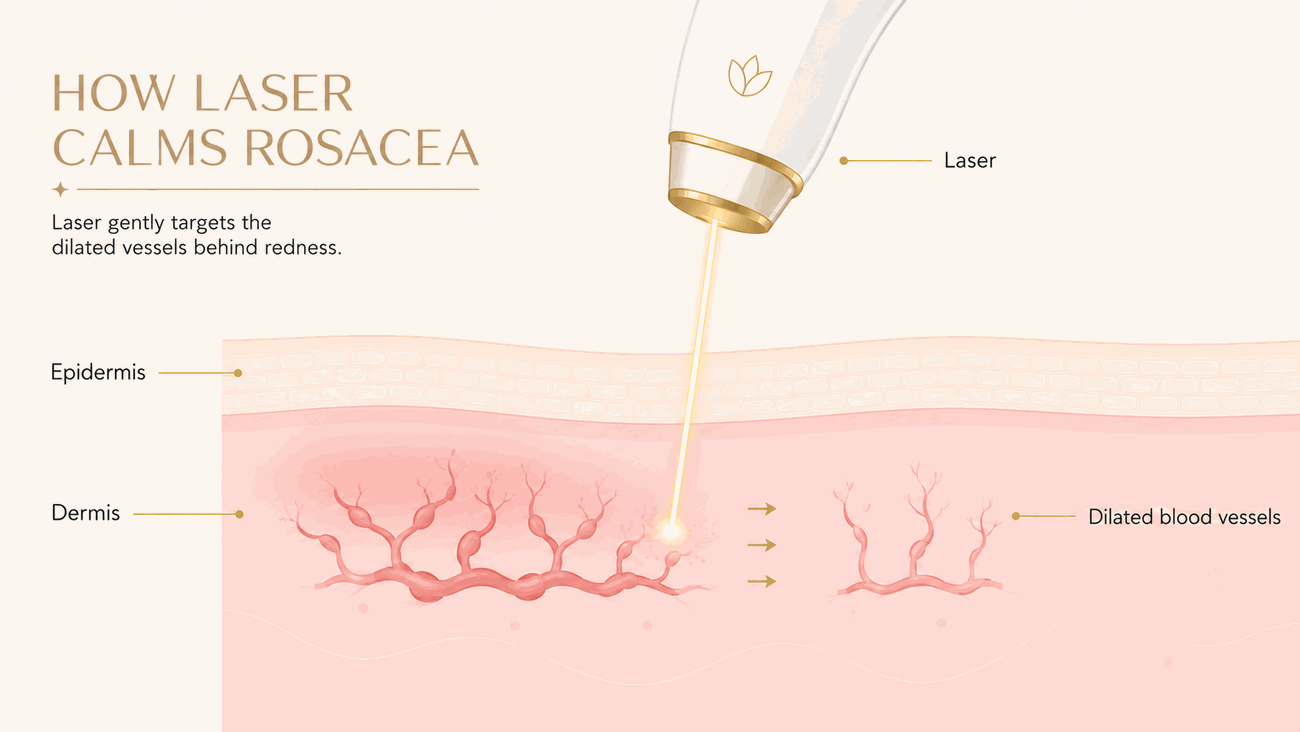 How Le Miracle treats Rosacea in Ottawa, explainer diagram
