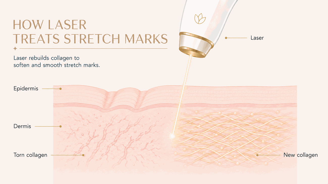 How Le Miracle treats Stretch Marks in Ottawa, explainer diagram